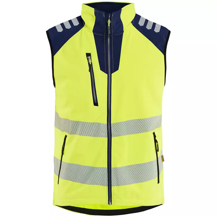 Blåkläder softshellväst, Varsel yellow/marinblå, large image number 0