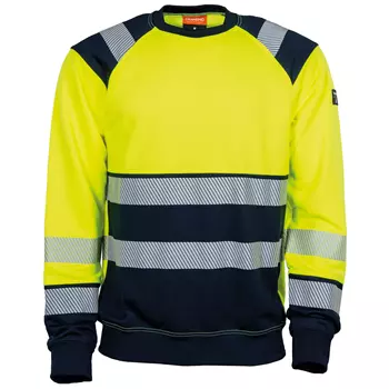 Tranemo sweatshirt, Hi-Vis yellow/marine