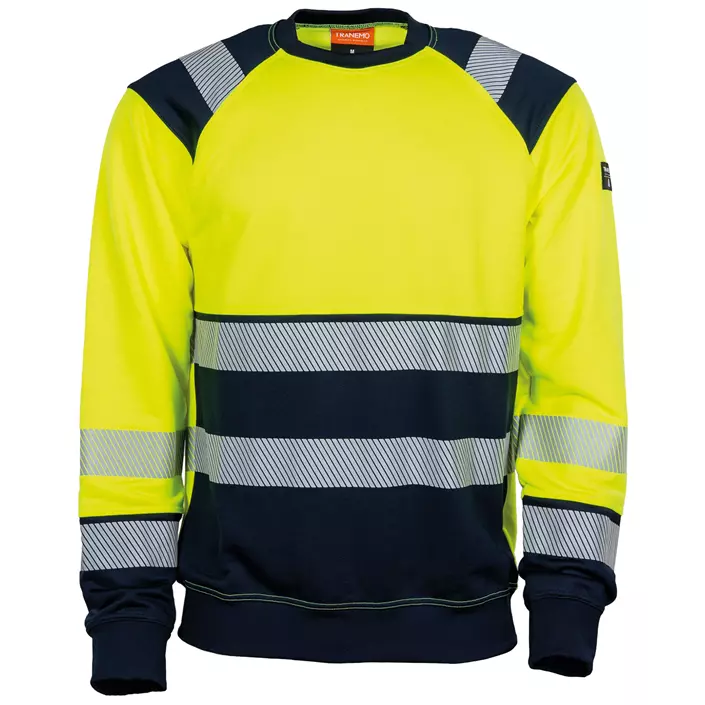 Tranemo sweatshirt, Varsel yellow/marinblå, large image number 0