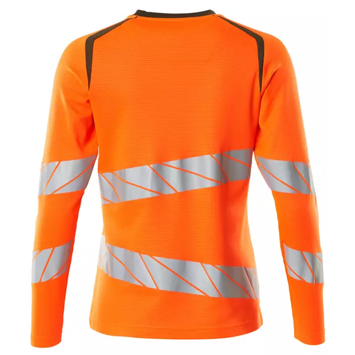 Mascot Accelerate Safe dame langærmet T-shirt, Hi-vis Orange/Mosgrøn, large image number 1