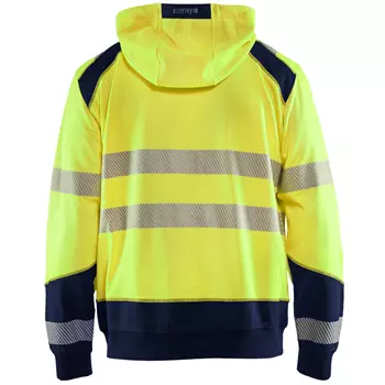 Blåkläder hoodie med dragkedja, Varsel yellow/marinblå
