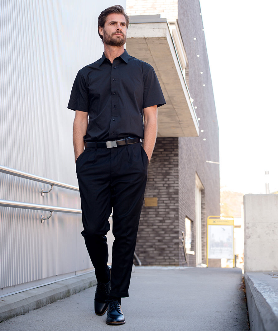 YOU Sanremo modern fit kort&aelig;rmet stretchskjorte