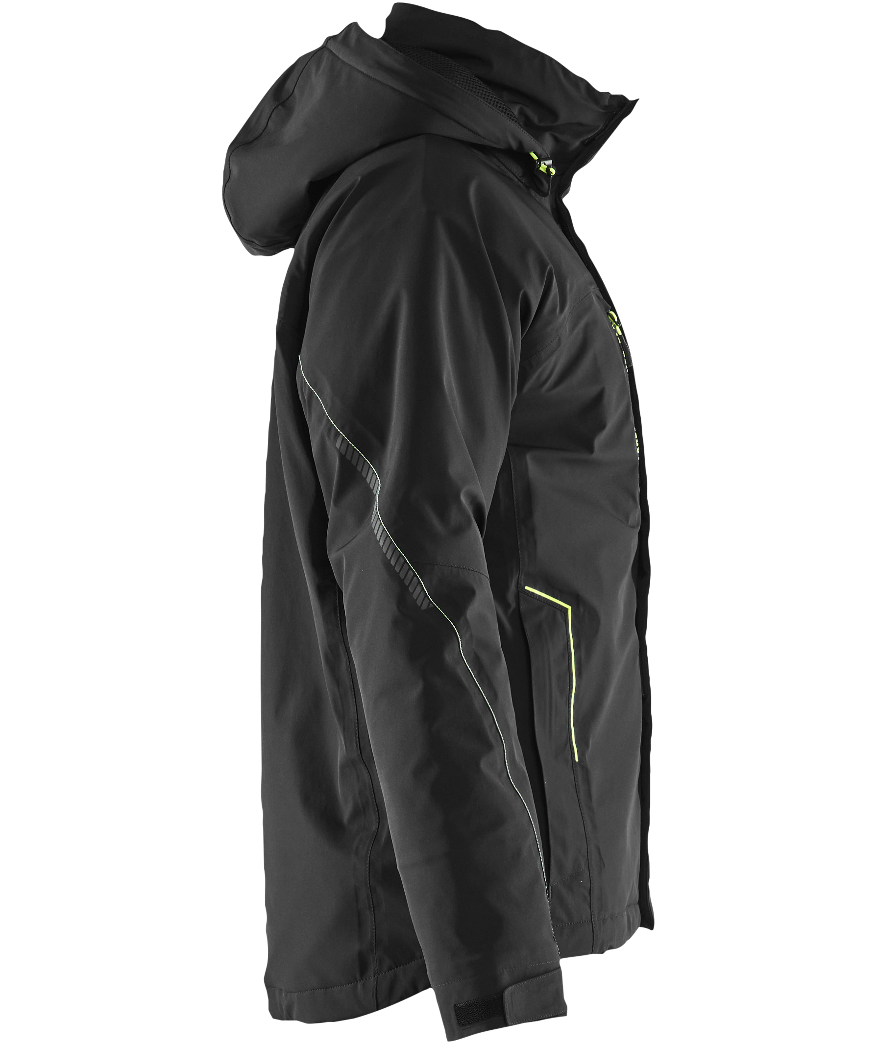 Bl&aring;kl&auml;der dame jakke full stretch, Svart/Hi-Vis Gul, large image number 3