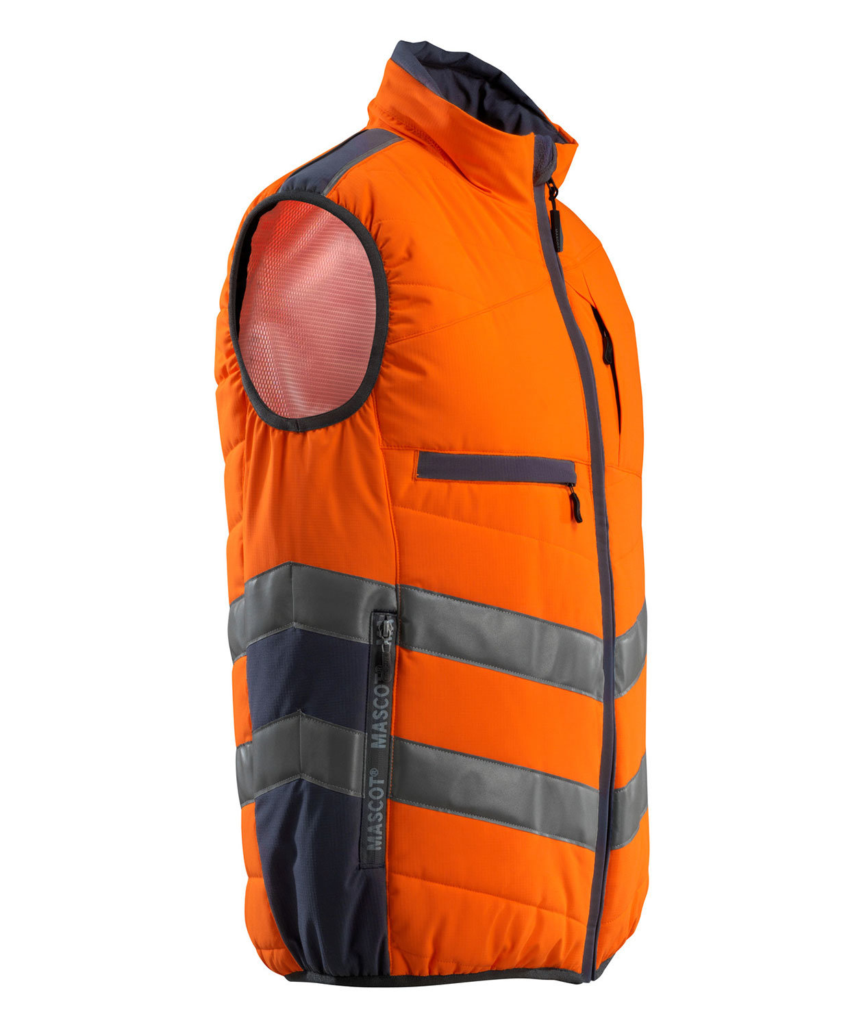 Mascot Safe Supreme Grimsby quilted vest, Hi-Vis Orange/Dark Marine, large image number 3
