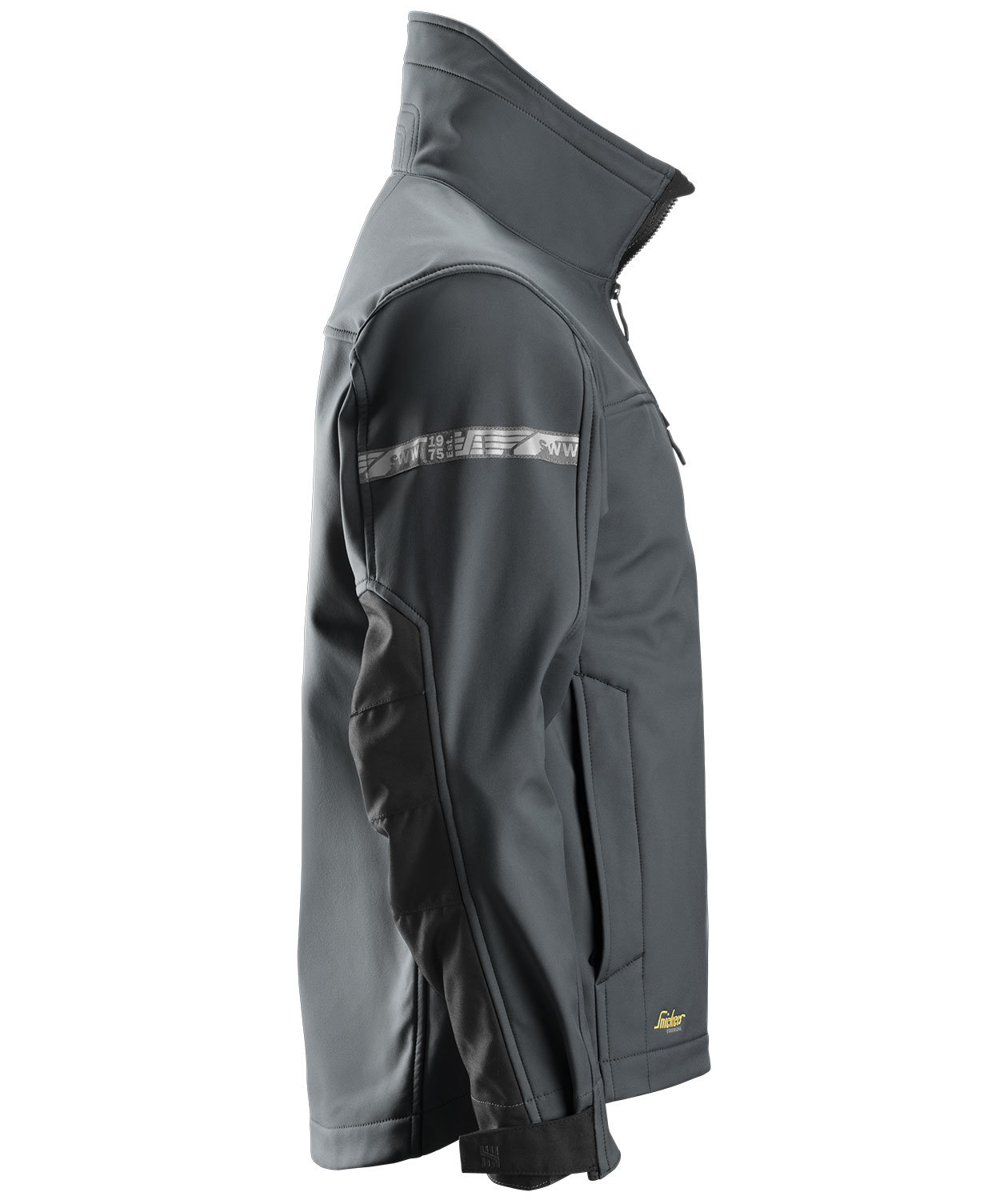 Snickers AllroundWork softshelljakke 1200, St&aring;lgr&aring;/Sort, large image number 3