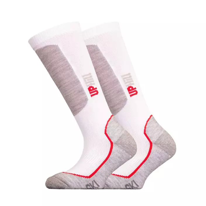 UphillSport Halla Junior ski socks, White/Grey, large image number 0
