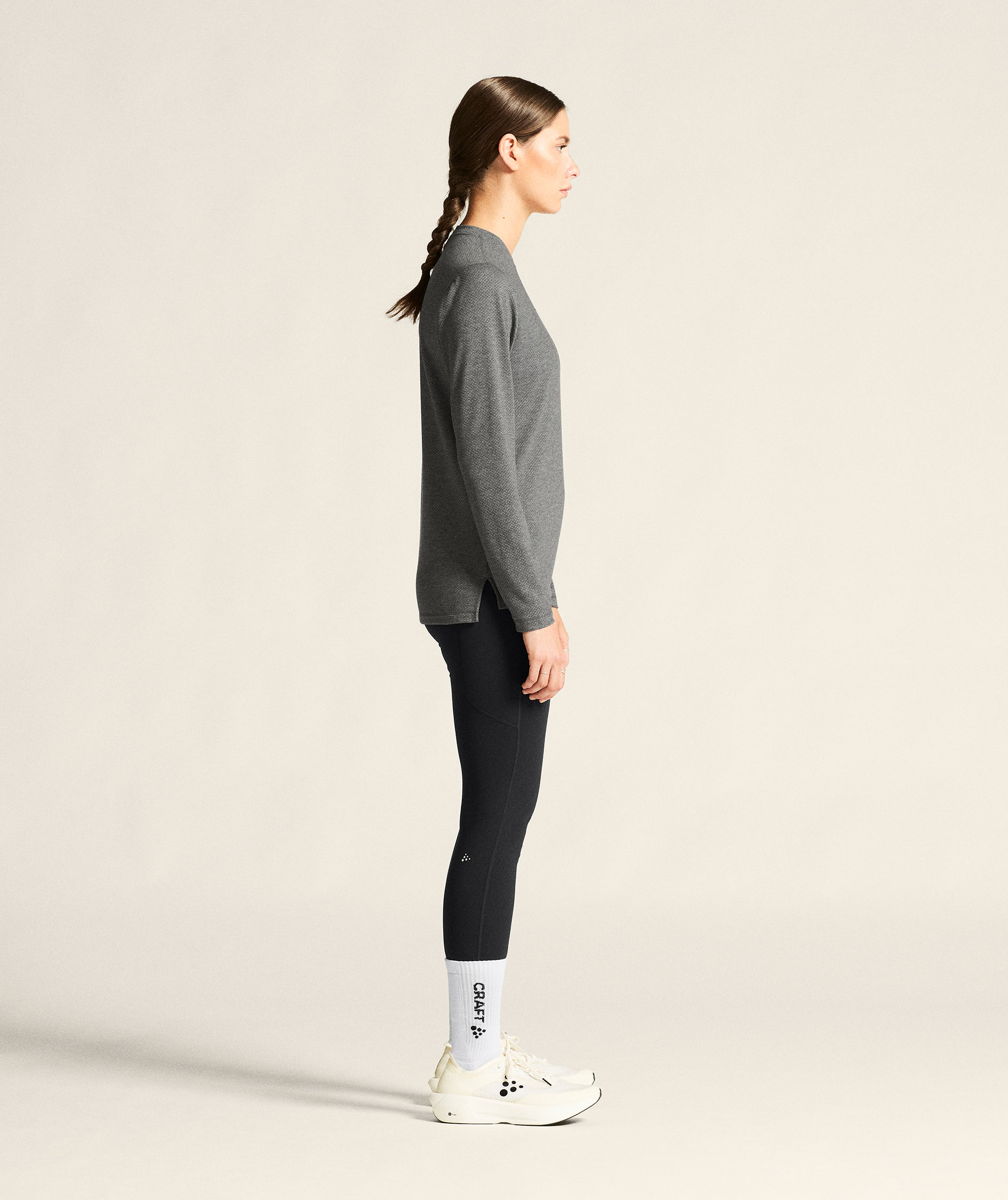 Craft Thermal Mesh women's baselayer sweater, Dark Grey Melange, large image number 8