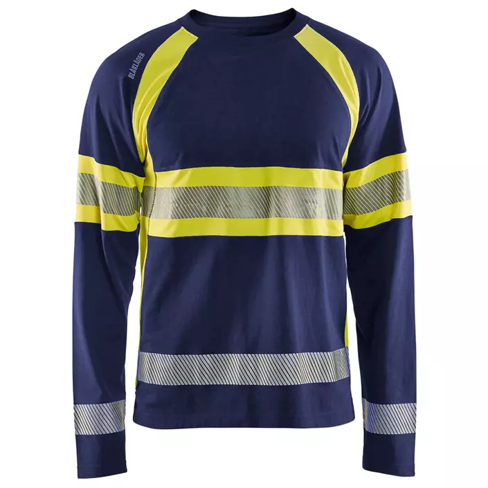 Blåkläder langärmliges T-Shirt, Marine/Hi-Vis gelb, large image number 0