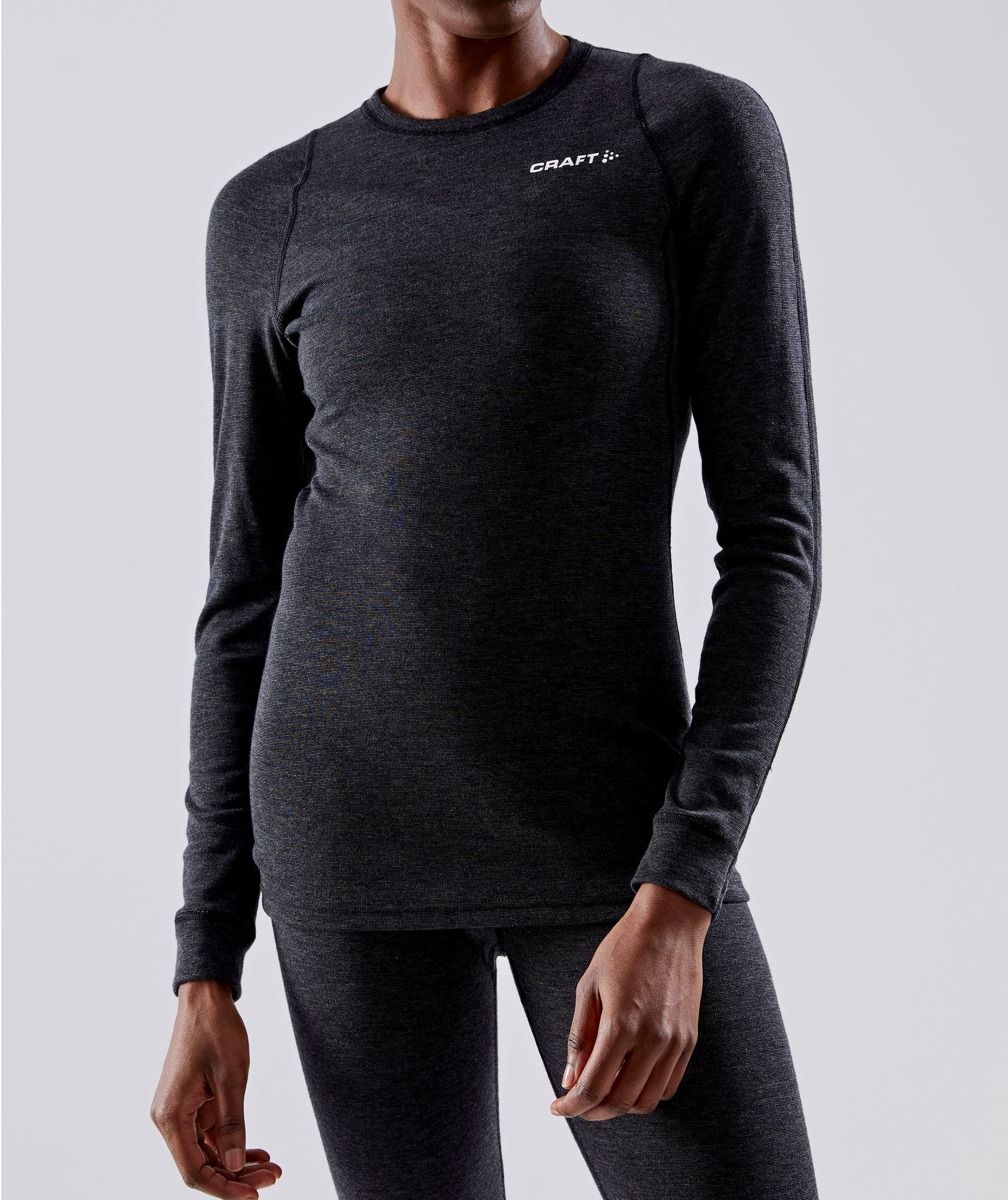Craft Core women's baselayer set with merinowool, Black Melange, large image number 4