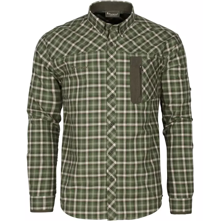 Pinewood Wolf skjorte, Pine Green/Off White, large image number 0