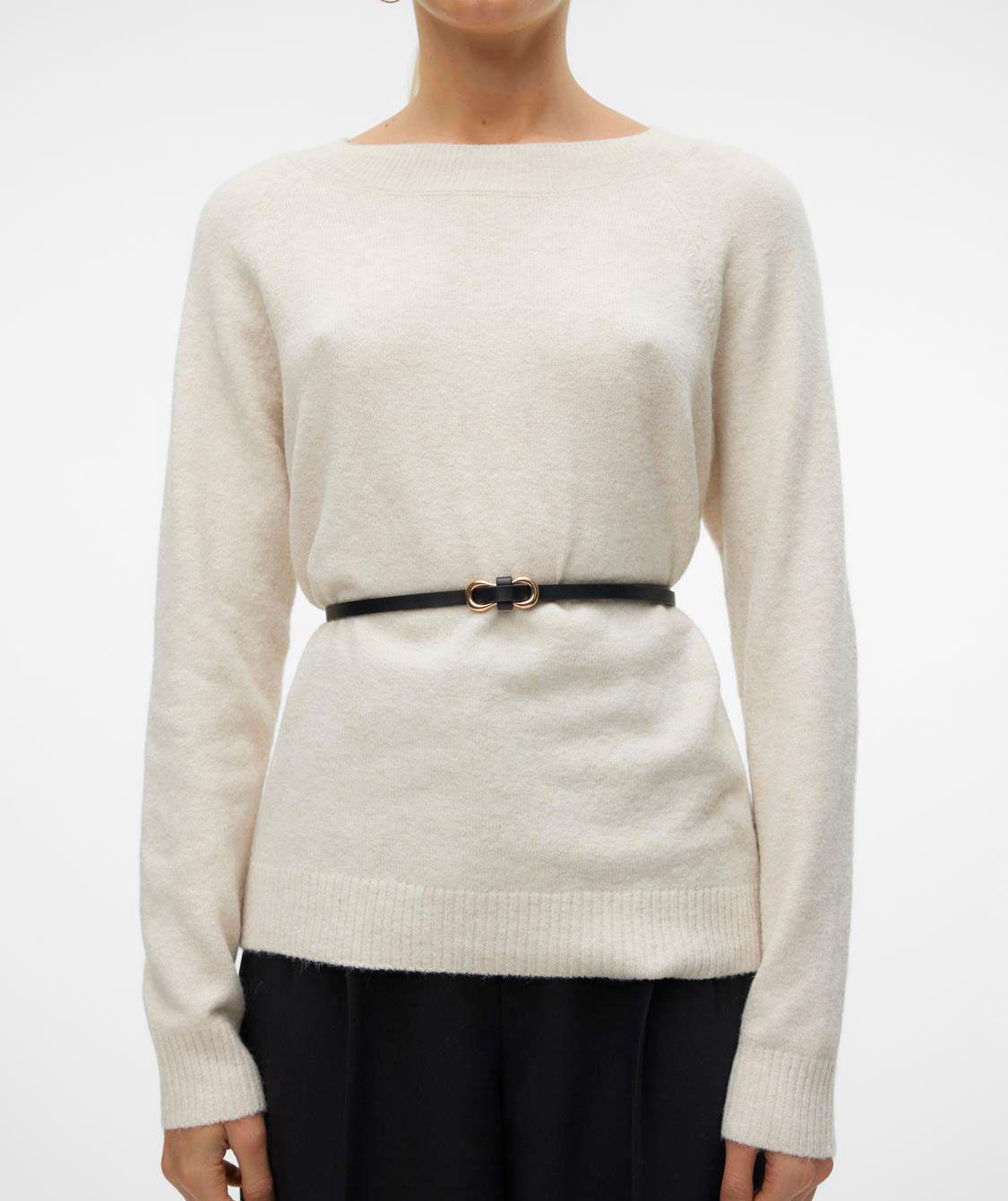 Vero Moda VMDOFFY women's knitted pullover, Birch Melange, large image number 5