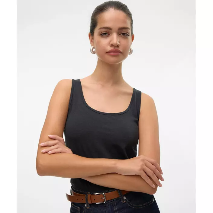 Vero Moda VMLULU langes Damen Top, Dark Grey Melange, large image number 2