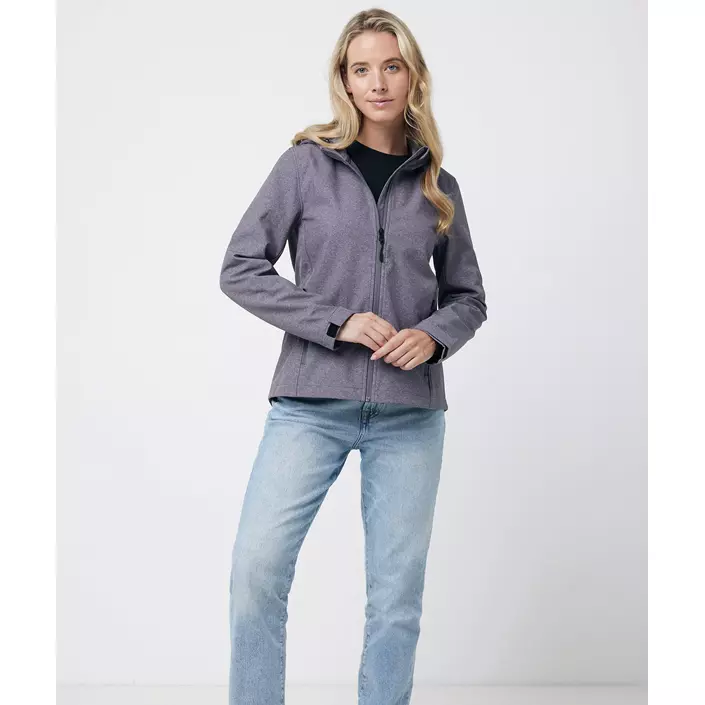 Iqoniq Makalu dame softshelljakke, Vulcano Heather Grey, large image number 1