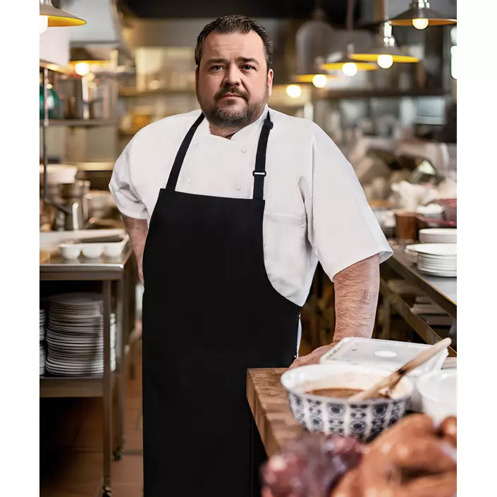 Karlowsky oversized forklæde m/lomme, Black, Black, large image number 1