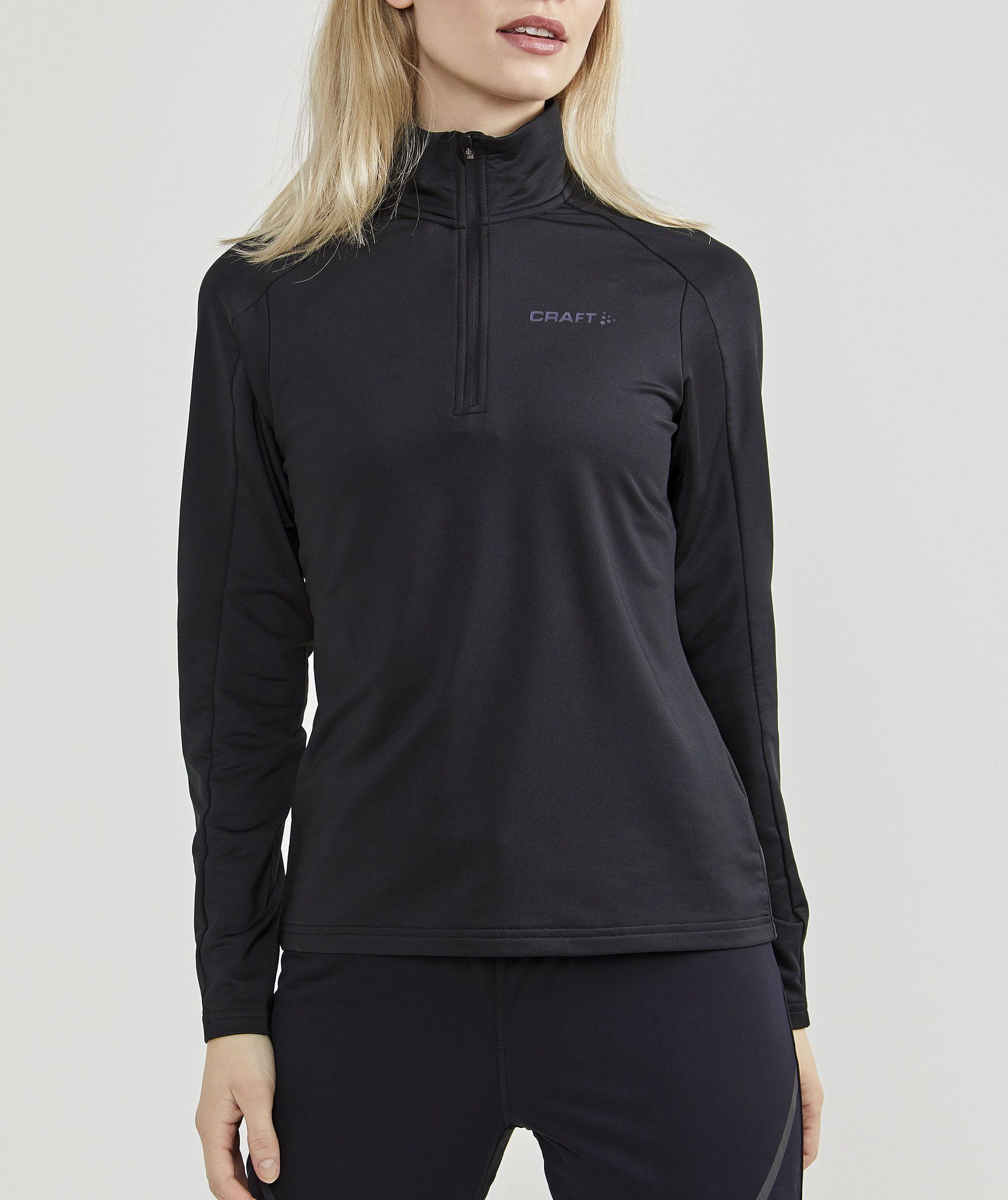 Craft Core Gain half zip dame midlayer, Black, large image number 3