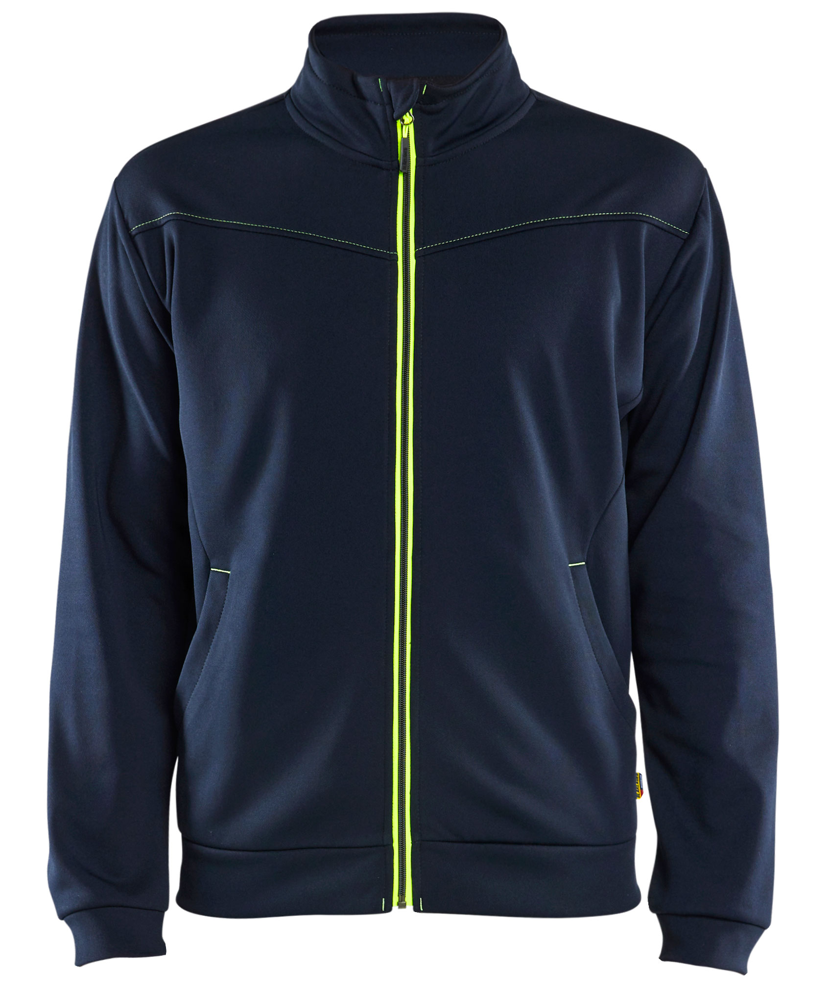 Bl&aring;kl&auml;der Unite sweat cardigan, M&oslash;rk Marine/Hi-Vis Gul, M&oslash;rk Marine/Hi-Vis Gul, swatch