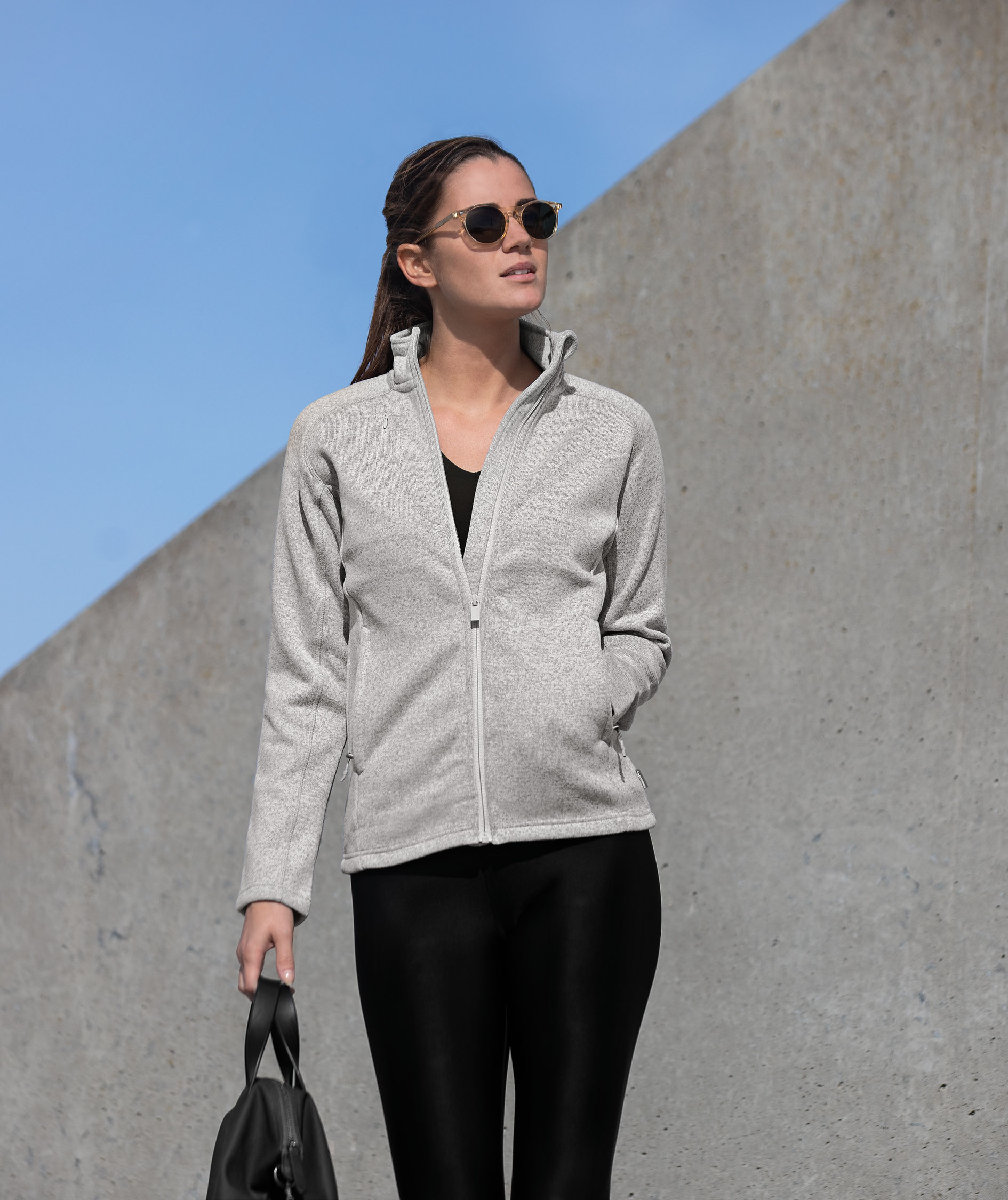 Nimbus Play Montana stickad fleecejacka dam, Light Grey Melange