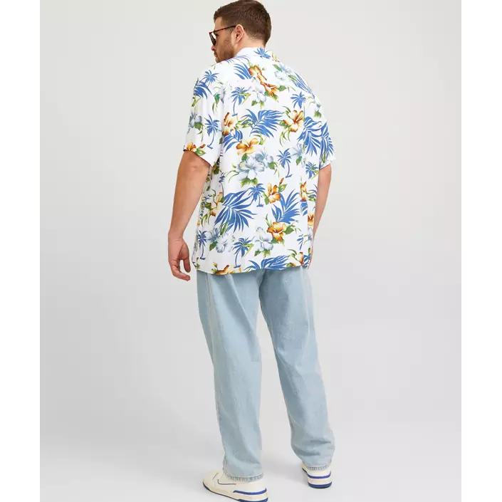Jack & Jones Plus JJEJEFF short-sleeved Hawaii shirt, Cloud Dancer, large image number 2