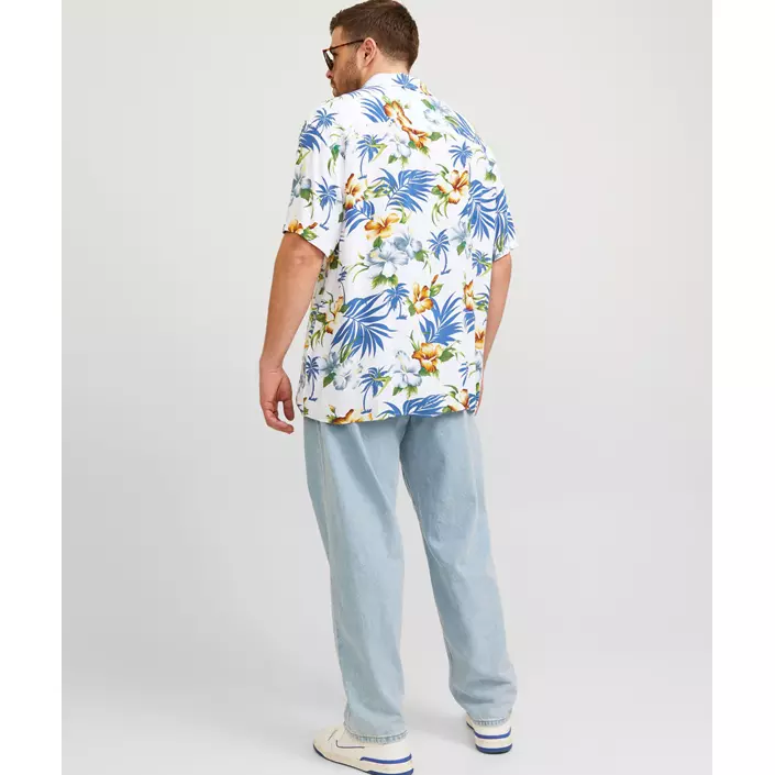 Jack & Jones Plus JJEJEFF kortärmad Hawaii skjorta, Cloud Dancer, large image number 2