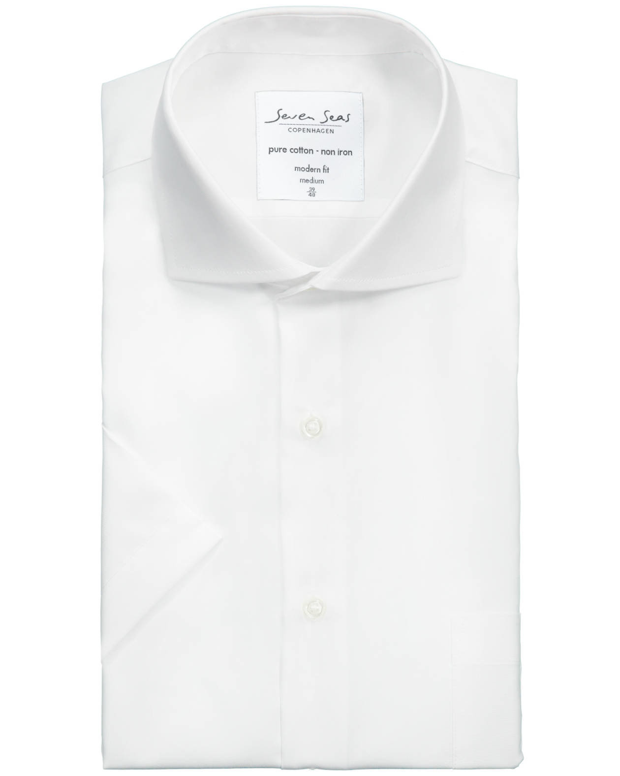 Seven Seas modern fit Poplin short-sleeved shirt, White, large image number 4