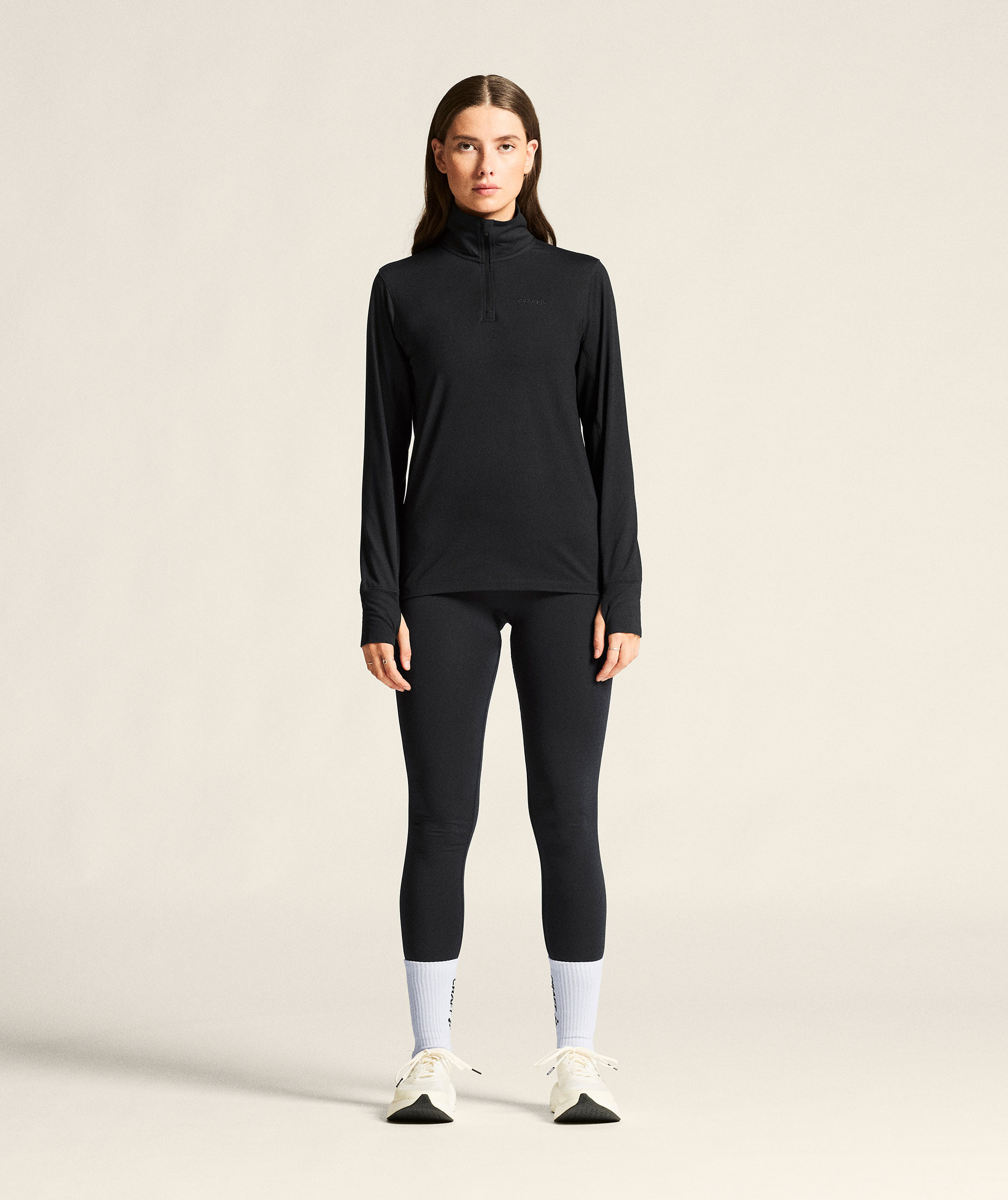 Craft Flow women's half zip baselayer sweater, Black/Melange, large image number 6