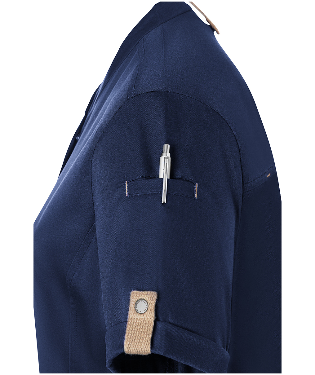 Karlowsky Green-Generation short sleeved chefs jacket, Steel Blue, large image number 6