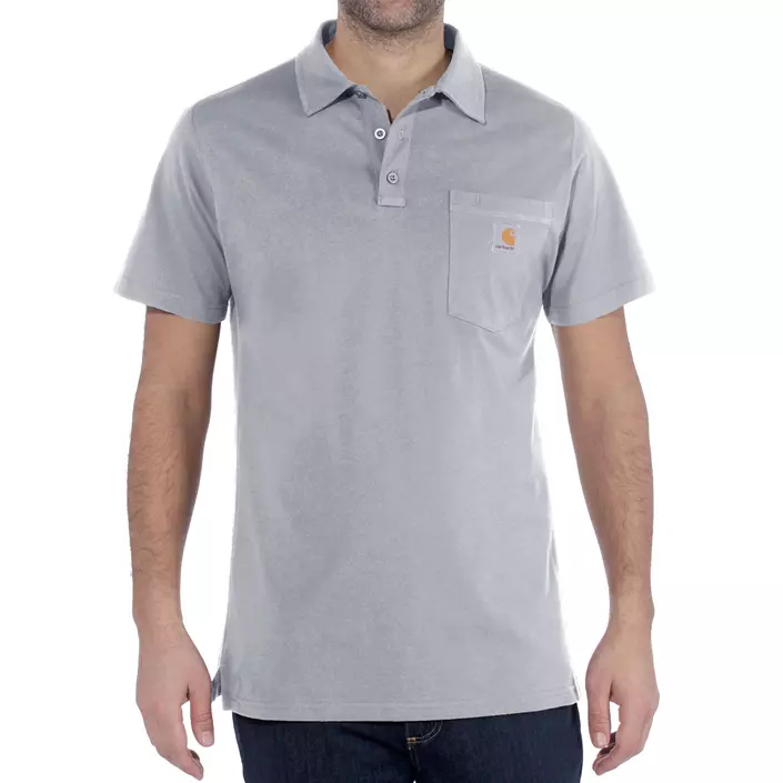 Carhartt Force Cotton Delmont polo T-skjorte, Heather Grey, large image number 1