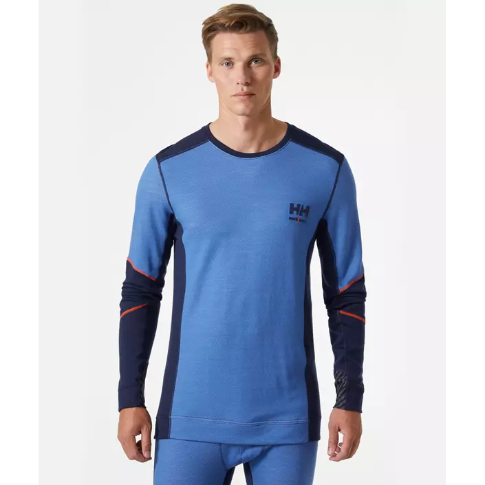Helly Hansen Lifa Thermounterhemd mit Merinowolle, Navy/Stone blue, large image number 1