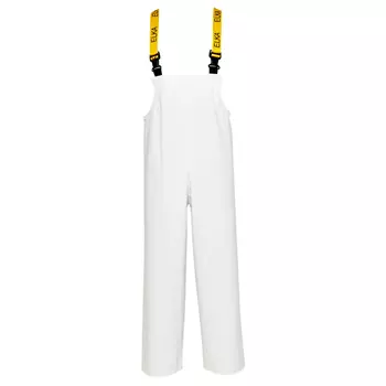 Elka Pro PU rain bib and brace trousers, White