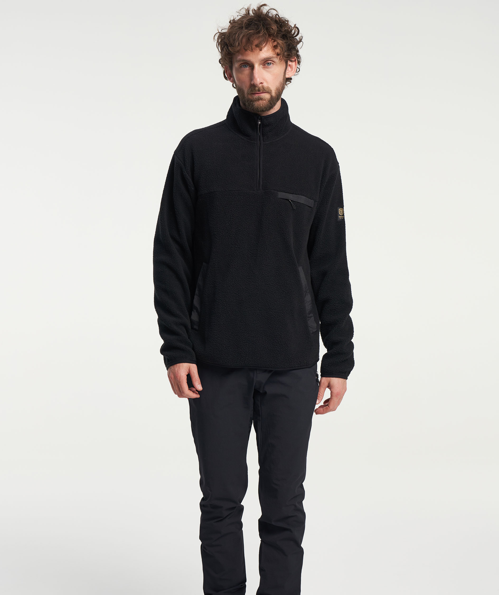 Tenson Yoke pile fleece Halfzip, Black