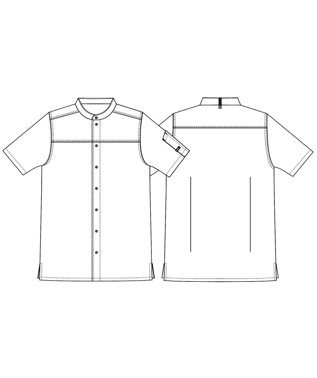 Kentaur modern fit short-sleeved chefs shirt/service shirt, Chambray Grey, large image number 2