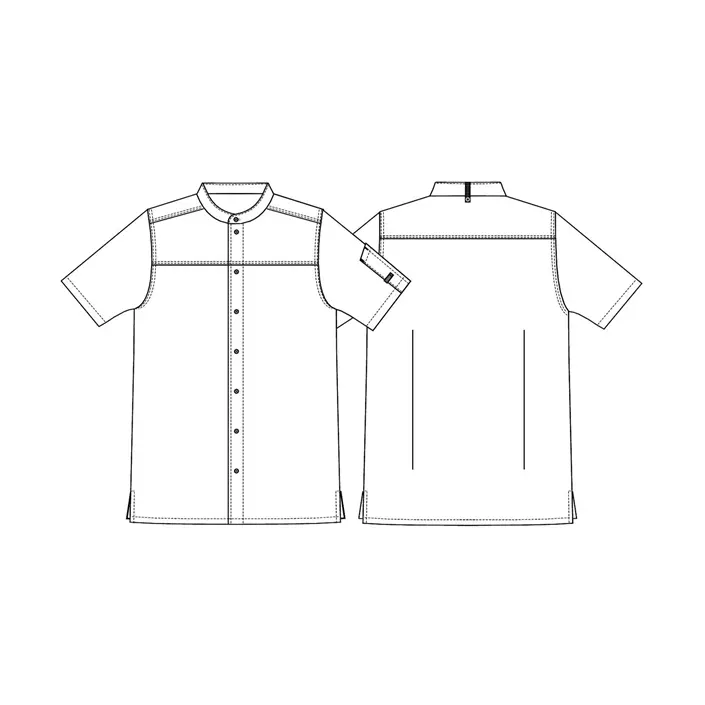Kentaur modern fit kortærmet kokkeskjorte/serviceskjorte, Chambray Grå, large image number 2