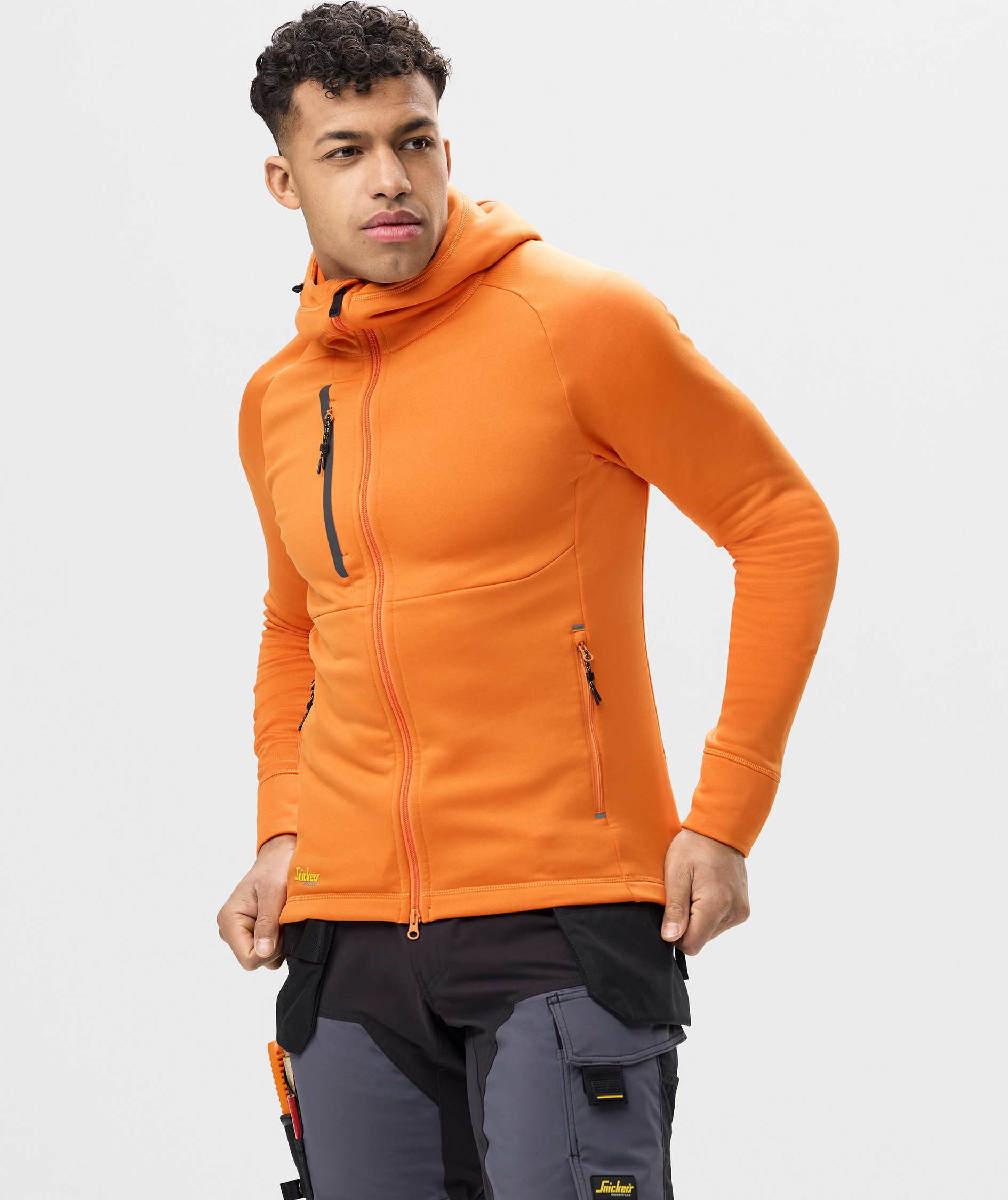 Snickers Flexiwork Polartec&reg; Hoodie mit Rei&szlig;verschluss 8026 full stretch, Warm Orange, Warm Orange, large image number 1