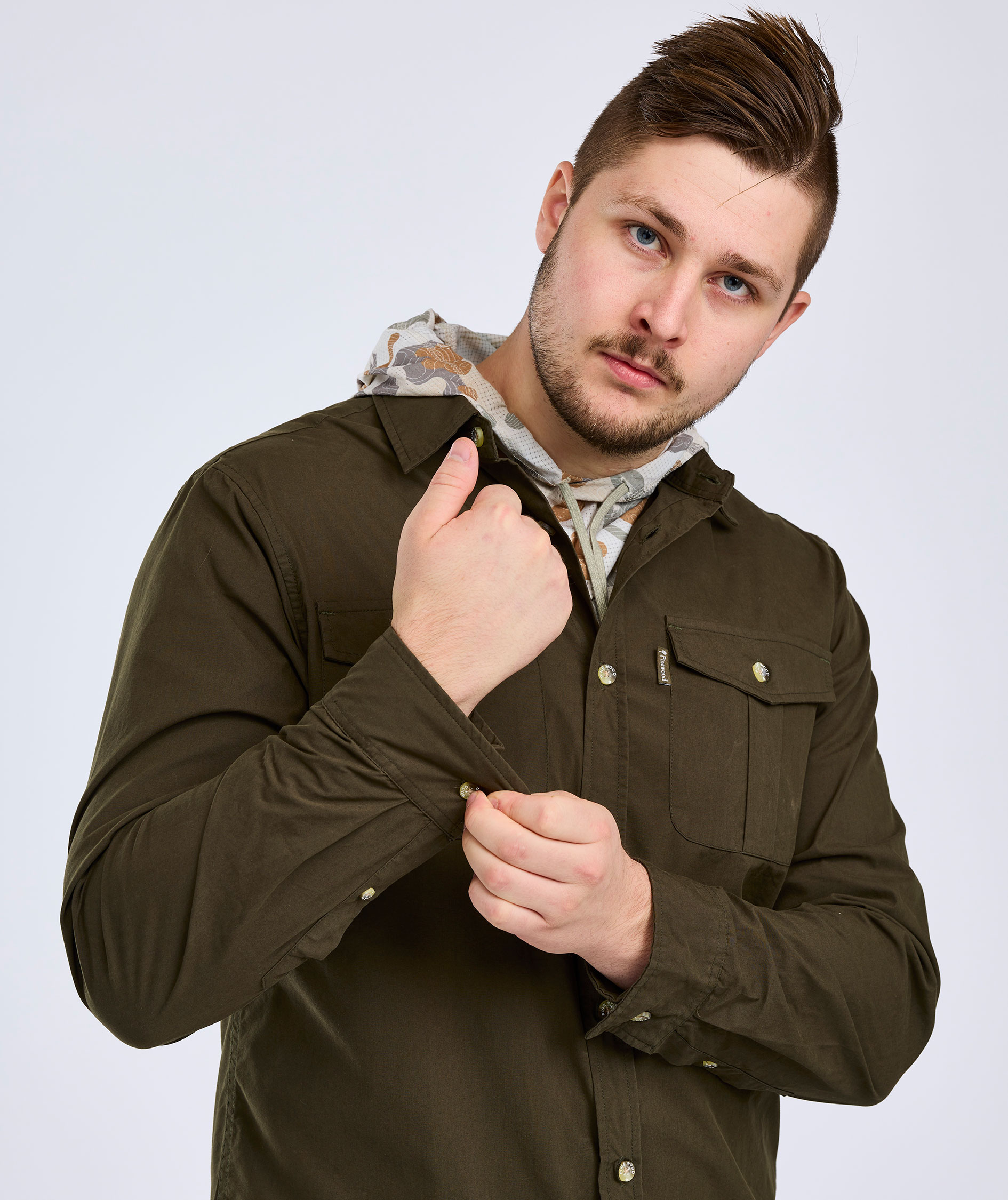 Pinewood Safari skjorte, Moss green, large image number 4