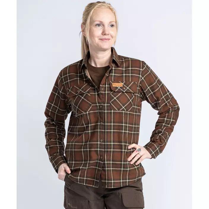 Pinewood Douglas dame flannelskjorte, Nougat/Beige, large image number 6