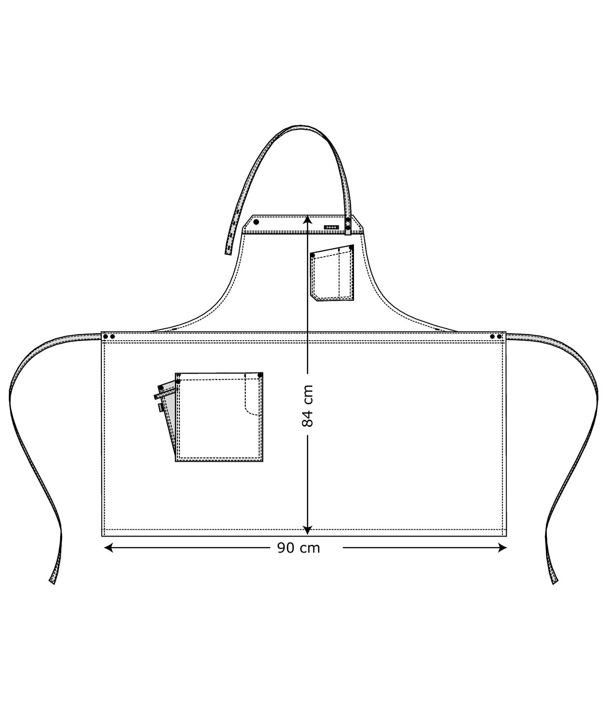 Kentaur Raw bib apron with pockets, Olive Green, Olive Green, large image number 2