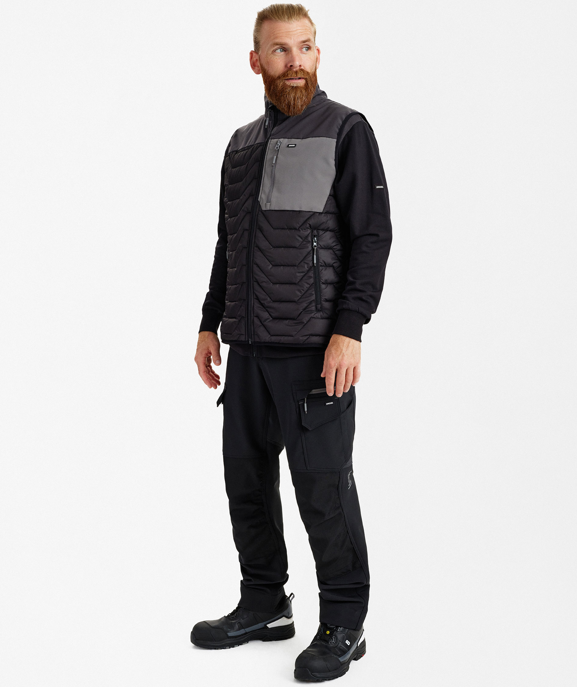 Engel Entire quilted vest, Black/Anthracite Grey, large image number 2
