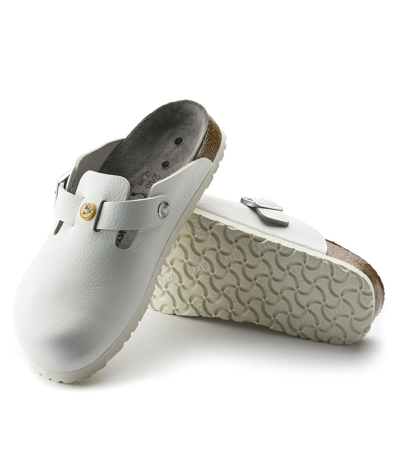 Birkenstock Boston ESD Narrow Fit women's sandals, White, large image number 2