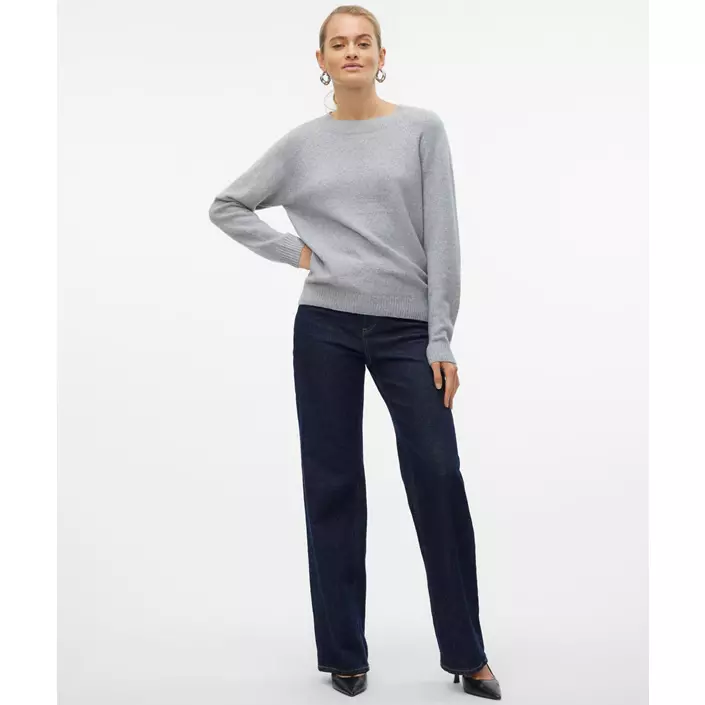 Vero Moda VMDOFFY stickad tröja dam, Light Grey Melange, large image number 6