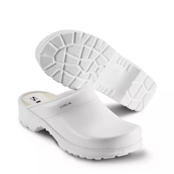 2nd quality product Sika comfort clogs without heel cover OB, White, large image number 0