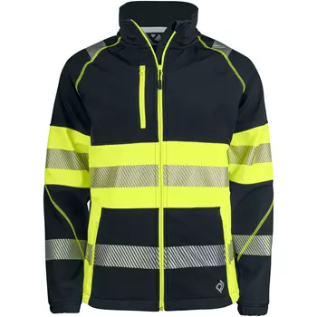 ProJob softshell jacket 6443, Hi-vis Yellow/Black