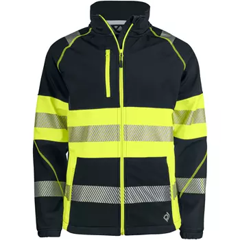 ProJob softshell jacket 6443, Hi-vis Yellow/Black
