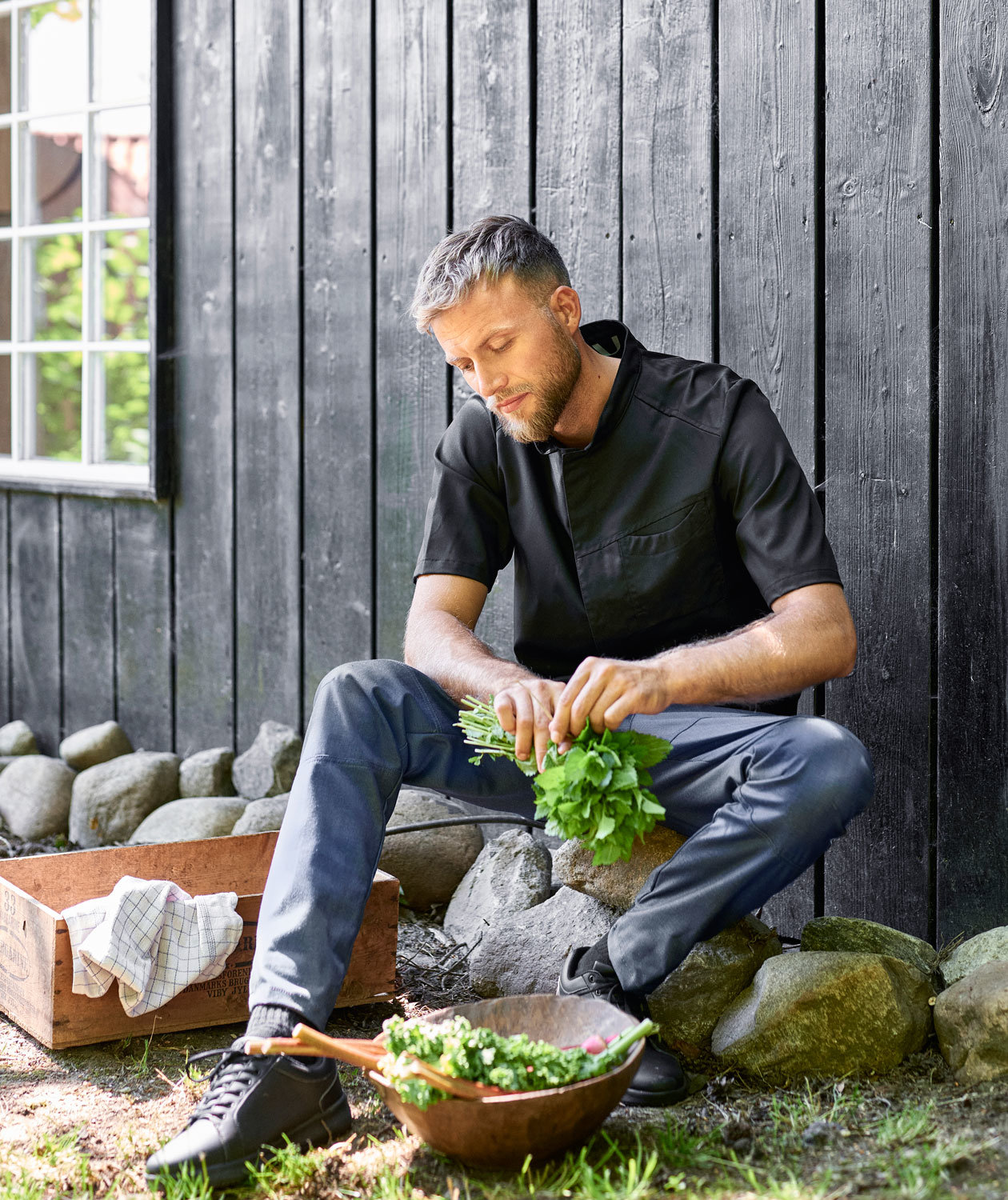 Nybo Workwear&nbsp;New Nordic short-sleeved  chefs jacket, Black