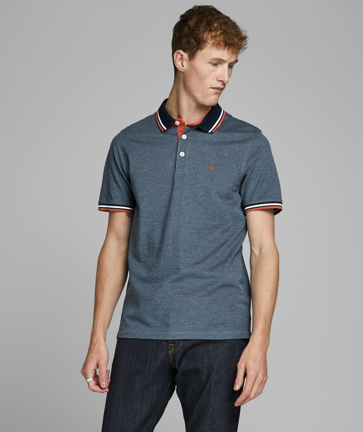 Jack & Jones JJEPAULOS polo shirt, Denim blue