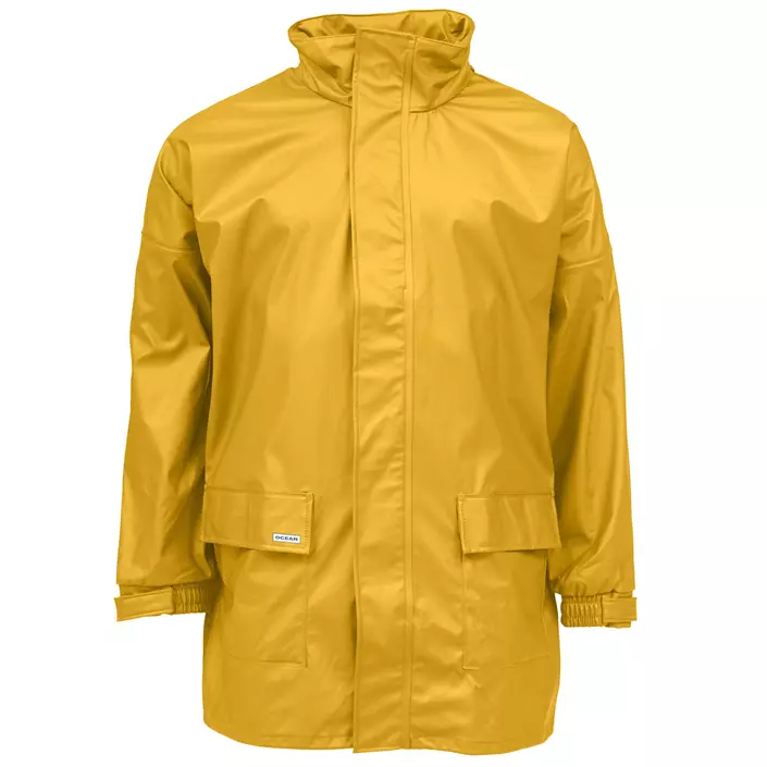 Ocean PU Comfort Stretch PU rain jacket, Yellow, large image number 0