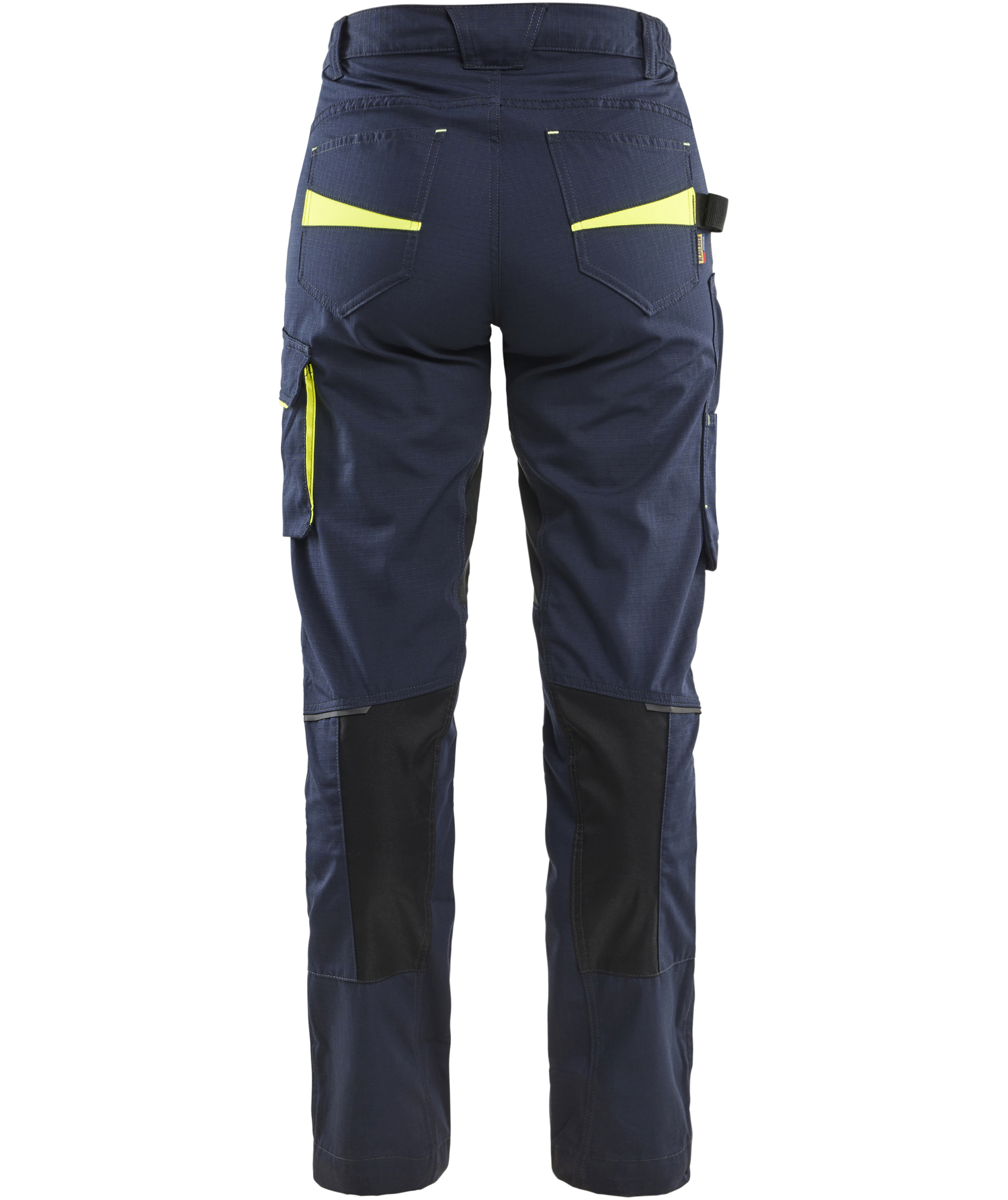 Bl&aring;kl&auml;der Unite arbetsbyxa dam, M&ouml;rk Marinbl&aring;/Hi-Vis Gul, large image number 2