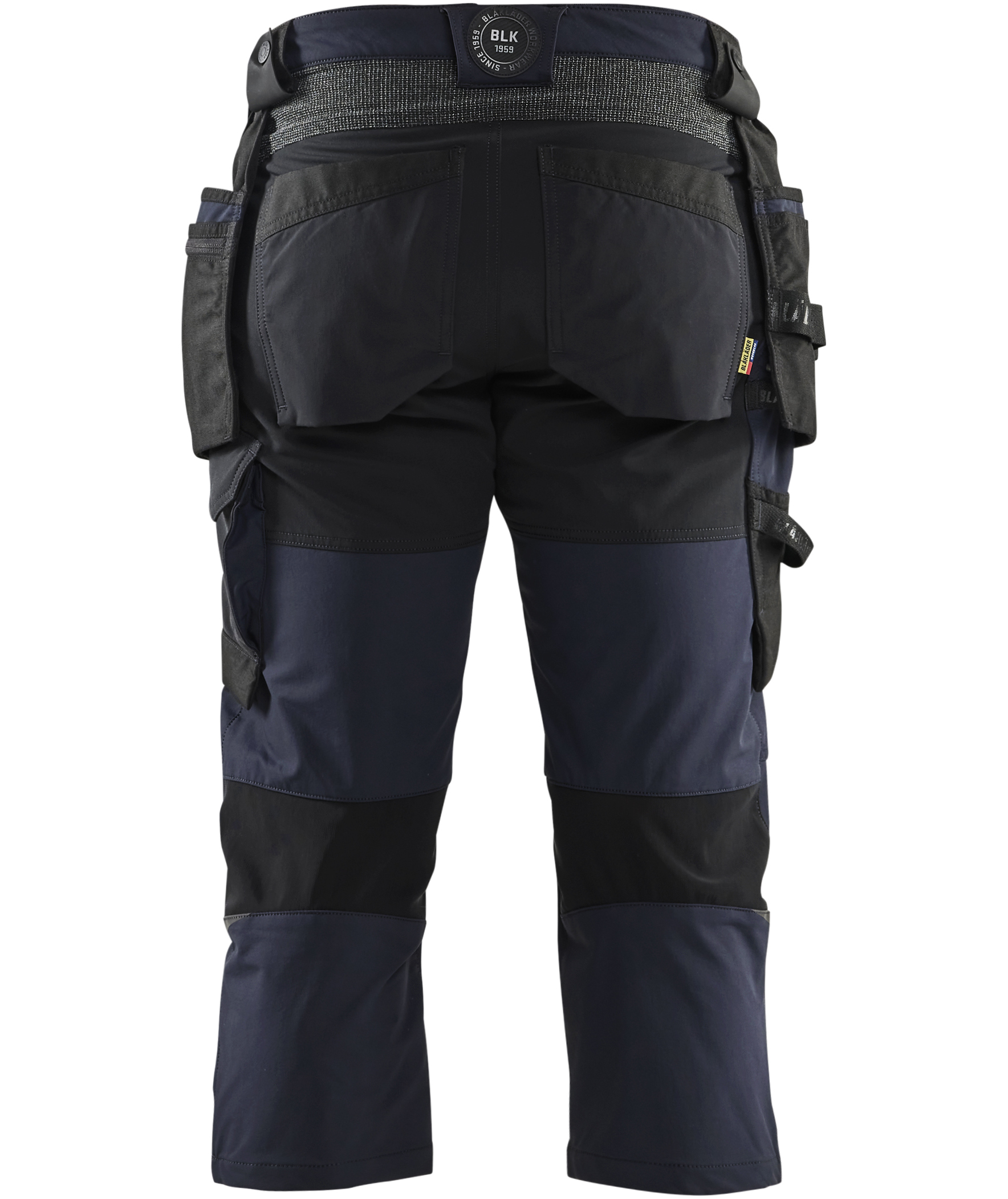 Bl&aring;kl&auml;der hantverkspiratbyxa full stretch, Marinbl&aring;/Black, large image number 2