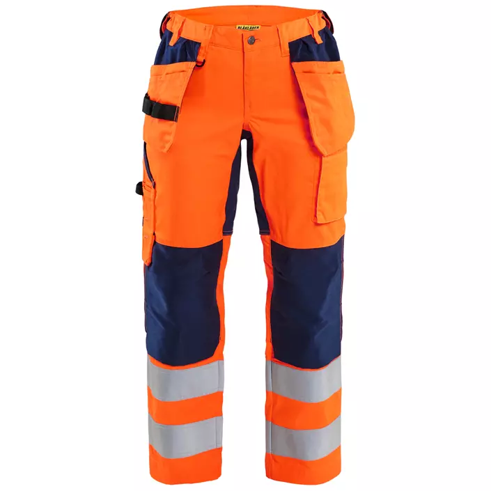 Blåkläder dame håndværkerbukser, Hi-Vis Orange/Marine, large image number 0