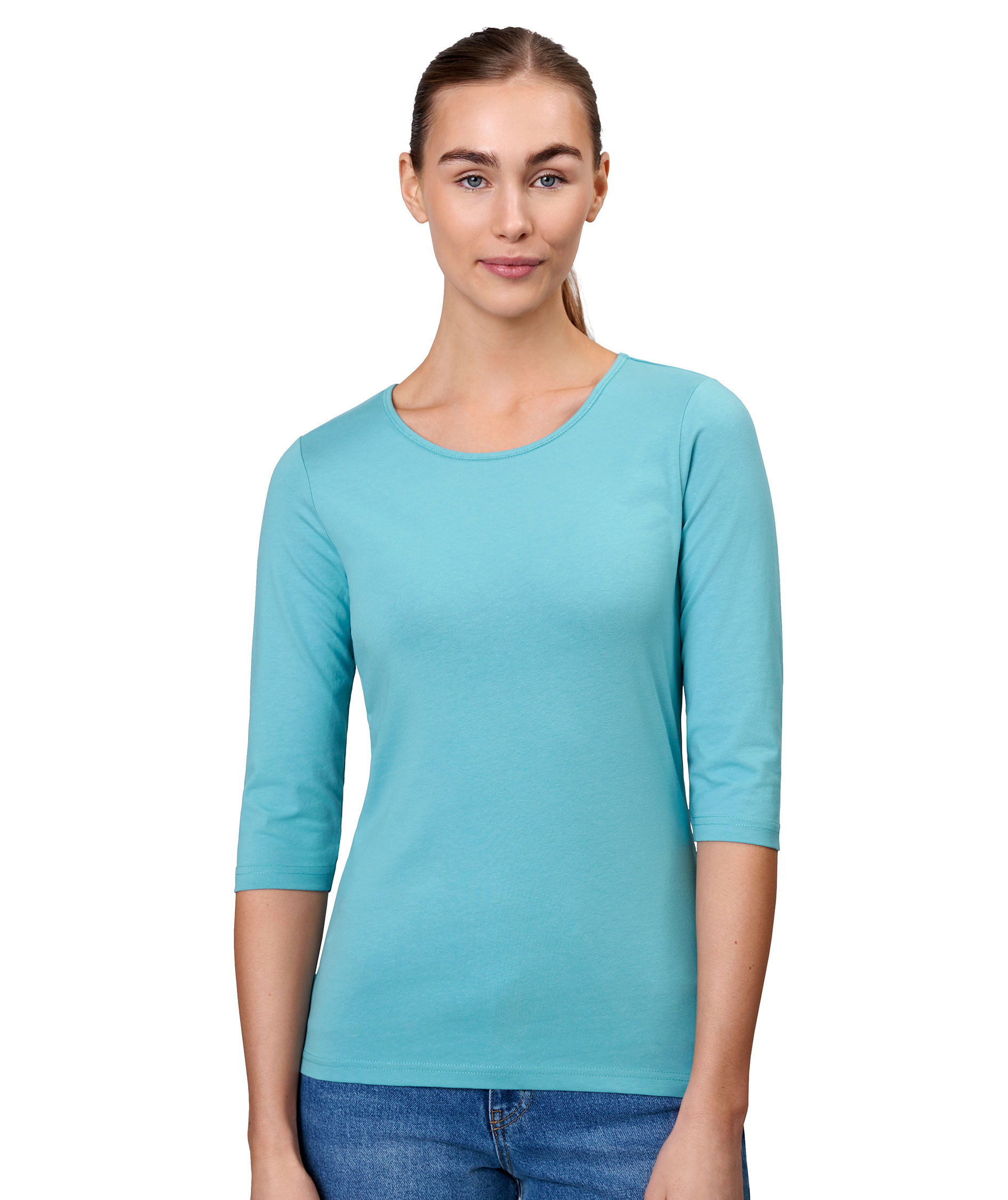 ID 3/4 sleeved women's stretch T-shirt, Dusty Aqua, large image number 5