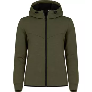 Clique Hayden women's hoodie with full zipper, Fog Green